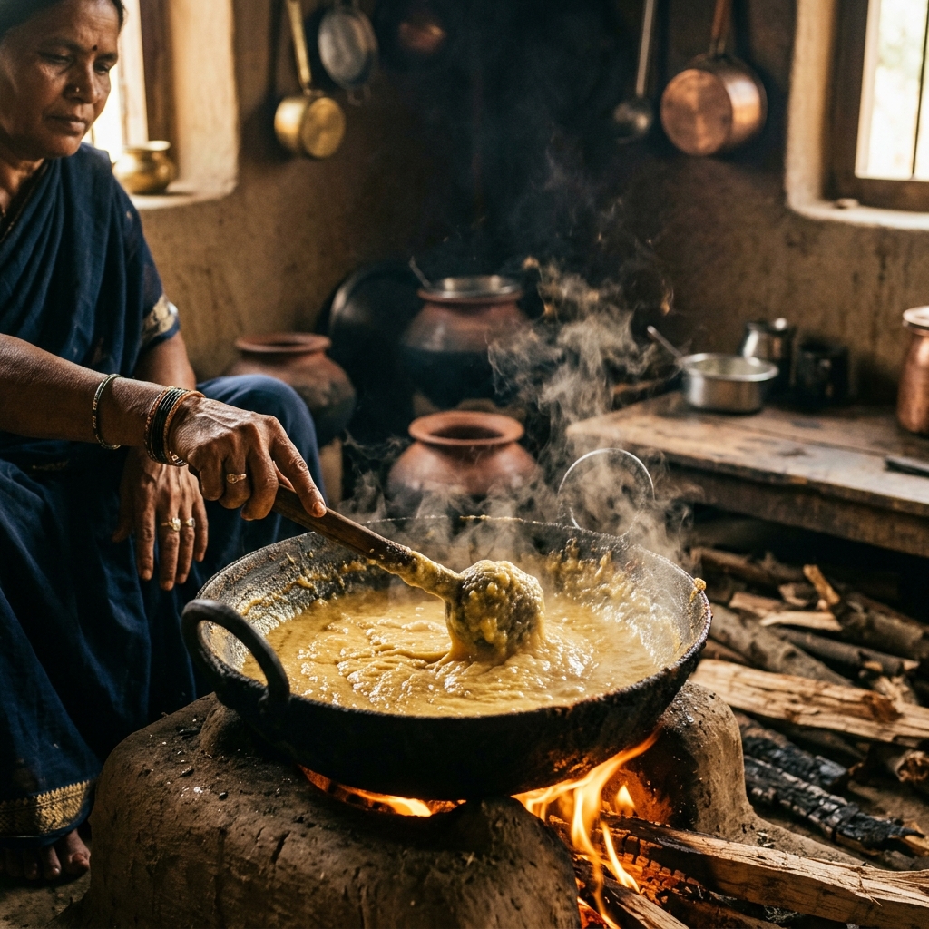 Khoya being prepared